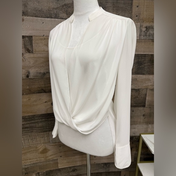 BCBGMaxAzria Cream Draped Blouse - Picture 2 of 7
